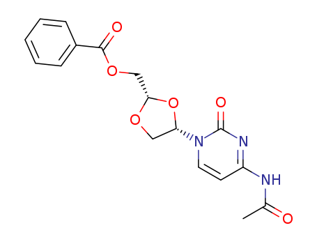 Molecular Structure of 145414-63-7 (Acetamide,
N-[1-[(2S,4S)-2-[(benzoyloxy)methyl]-1,3-dioxolan-4-yl]-1,2-dihydro-2-ox
o-4-pyrimidinyl]-)