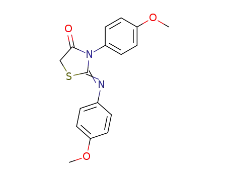 Molecular Structure of 39139-62-3 (3-(4-methoxyphenyl)-2-(4-methoxyphenylimino)-1,3-thiazolidine-4-one)