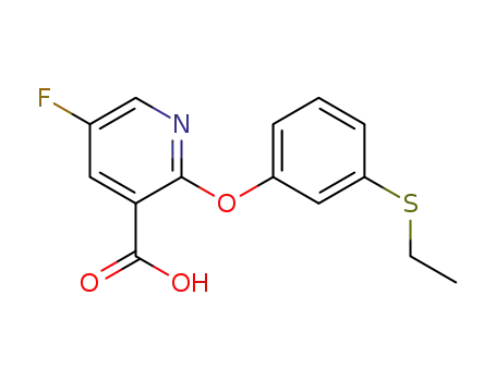 Molecular Structure of 837377-31-8 (3-Pyridinecarboxylic acid, 2-[3-(ethylthio)phenoxy]-5-fluoro-)