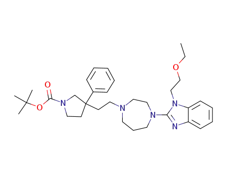 1-t-butoxycarbonyl-3-(2-(4-(1-(2-ethoxyethyl)-1H-benzimidazol-2-yl)[1,4]diazepan-1-yl)ethyl)-3-phenylpyrrolidine