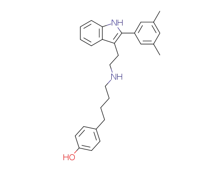 Molecular Structure of 192771-89-4 (Phenol, 4-[4-[[2-[2-(3,5-dimethylphenyl)-1H-indol-3-yl]ethyl]amino]butyl]-)