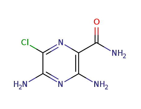 Molecular Structure of 14236-57-8 (6-CHLORO-3,5-DIAMINO-2-PYRAZINECARBOXAMIDE)