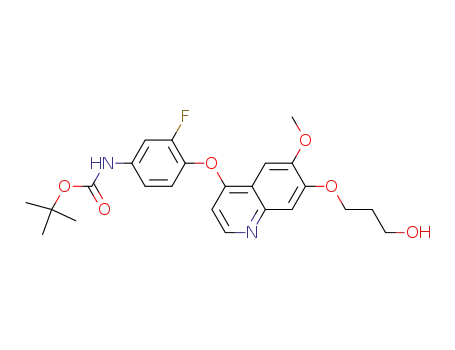 tert-butyl N-(3-fluoro-4-(7-(3-hydroxypropoxy)-6-methoxyquinolin-4-yloxy)phenyl)carbamate