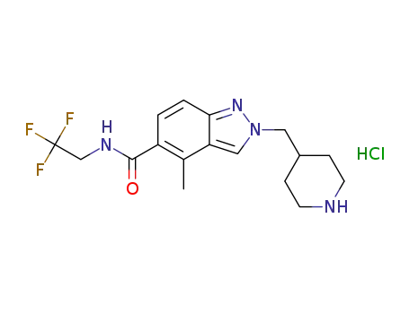 4-methyl-2-(4-piperidylmethyl)-N-(2,2,2-trifluoroethyl)-2H-indazol-5-carboxamide hydrochloride