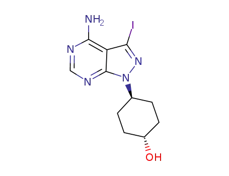 Cyclohexanol, 4-(4-amino-3-iodo-1H-pyrazolo[3,4-d]pyrimidin-1-yl)-,
trans-