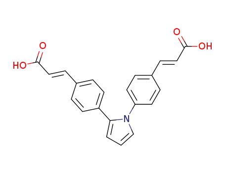 Molecular Structure of 376634-55-8 ((E)-3-[4-(1-{4-[(E)-3-Hydroxy-3-oxo-1-propenyl]phenyl}-1H-pyrrol-2-yl)phenyl]-2-propenoic acid)