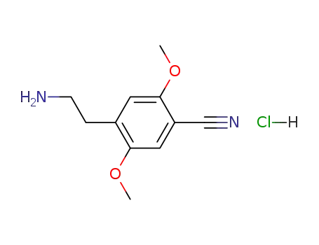Molecular Structure of 88441-08-1 (Benzonitrile, 4-(2-aminoethyl)-2,5-dimethoxy-, monohydrochloride)