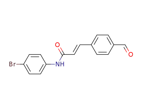 Molecular Structure of 742085-11-6 (2-Propenamide, N-(4-bromophenyl)-3-(4-formylphenyl)-, (2E)-)