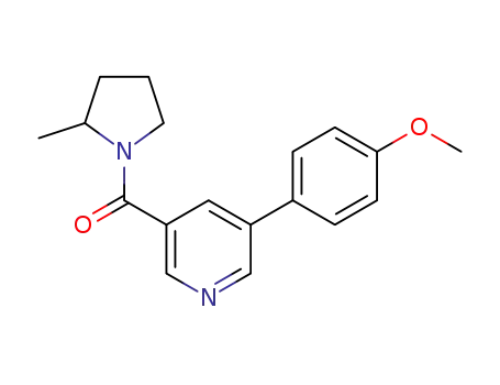 Molecular Structure of 613660-94-9 (Pyrrolidine, 1-[[5-(4-methoxyphenyl)-3-pyridinyl]carbonyl]-2-methyl-)