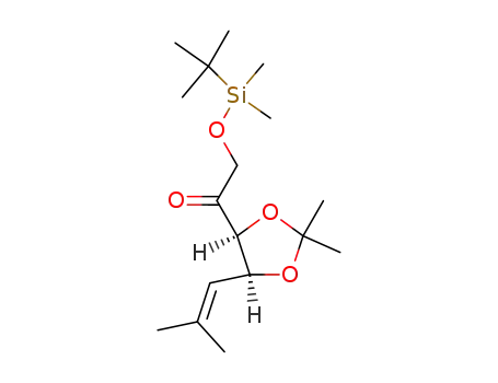 Molecular Structure of 154976-39-3 ((3S,4S)-1-O-<(1,1-Dimethylethyl)dimethylsilyl>-2-hydroxy-6-methyl-3,4-O-(1-methylethylidene)hept-5-en-2-one)