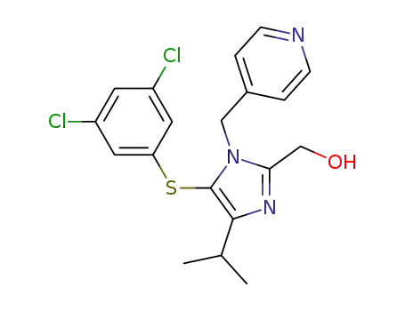 Molecular Structure of 178981-89-0 ({5-[(3,5-DICHLOROPHENYL)SULFANYL]-4-ISOPROPYL-1-(PYRIDIN-4-YLMETHYL)IMIDAZOL-2-YL}METHANOL)