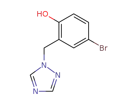 Molecular Structure of 174264-64-3 (4-bromo-2-(1H-1,2,4-triazol-1-ylmethyl)phenol)