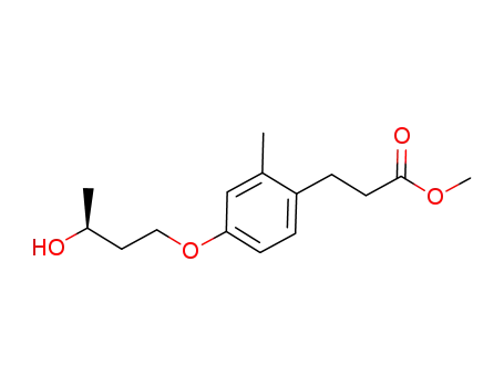 Molecular Structure of 847346-65-0 ((S)-3-[4-(3-hydroxy-butoxy)-2-methyl-phenyl]-propionic acid methyl ester)