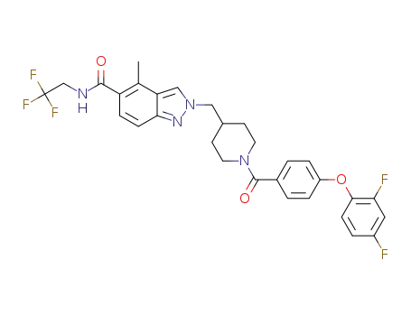 2-({1-[4-(2,4-difluorophenoxy)benzoyl]piperidin-4-yl}methyl)-4-methyl-N-(2,2,2-trifluoroethyl)-2H-indazole-5-carboxamide