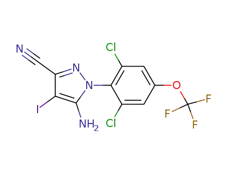 5-amino-1-(2,6-dichloro-4-[trifluoromethoxy]phenyl)-4-iodo-1H-pyrazole-3-carbonitrile