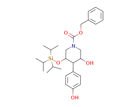benzyl 3-hydroxy-4-(4-hydroxyphenyl)-5-triisopropylsilanyloxypiperidine-1-carboxylate