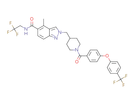 4-methyl-N-(2,2,2-trifluoroethyl)-2-[(1-{4-[4-(trifluoromethyl)phenoxy]benzoyl}piperidin-4-yl)methyl]-2H-indazole-5-carboxamide