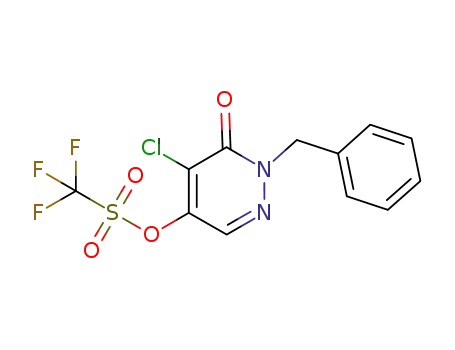 Molecular Structure of 856250-49-2 (2-BENZYL-4-CHLORO-5-TRIFLUOROMETHANESULFONYLOXY-3(2H)-PYRIDAZINONE)