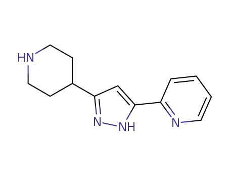 Molecular Structure of 868280-52-8 (2-(5-piperidin-4-yl-1H-pyrazol-3-yl)pyridine)