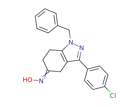 5H-Indazol-5-one,
3-(4-chlorophenyl)-1,4,6,7-tetrahydro-1-(phenylmethyl)-, oxime