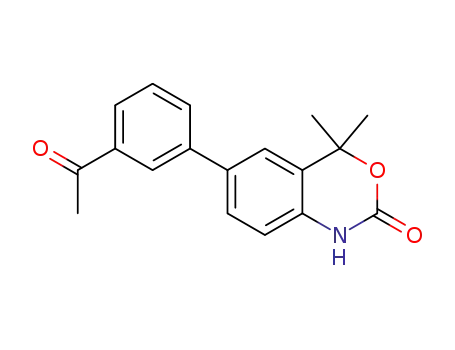 Molecular Structure of 305800-03-7 (6-(3-Acetyl-phenyl)4,4-dimethyl-1,4-dihydro-benzo [d] [1,3]-oxazin-2-one)