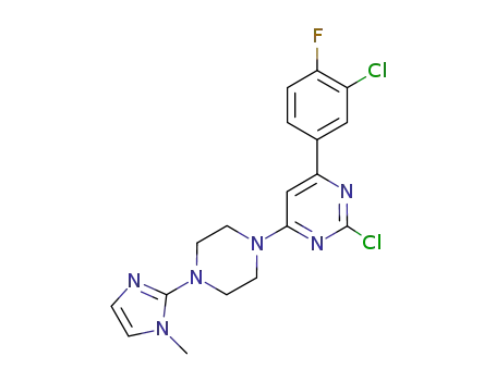 2-chloro-4-(3-chloro-4-fluorophenyl)-6-(4-(1-methyl-1H-imidazol-2-yl)-piperazin-1-yl)-pyrimidine