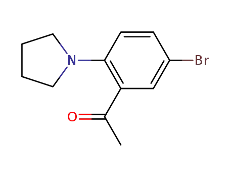 Molecular Structure of 742100-35-2 (1-(5-bromo-2-pyrrolidin-1-ylphenyl)ethanone)
