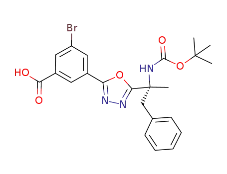 3-bromo-5-(5-((1R)-1-[(tert-butoxycarbonyl)amino]-1-methyl-2-phenylethyl)-1,3,4-oxadiazol-2-yl)benzoic acid