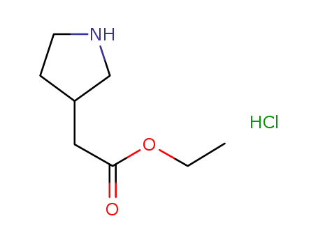 Molecular Structure of 726139-60-2 (3-Pyrrolidineacetic acid ethyl ester hydrochloride)