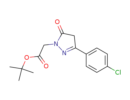 Molecular Structure of 181067-66-3 (1H-Pyrazole-1-acetic acid, 3-(4-chlorophenyl)-4,5-dihydro-5-oxo-,
1,1-dimethylethyl ester)