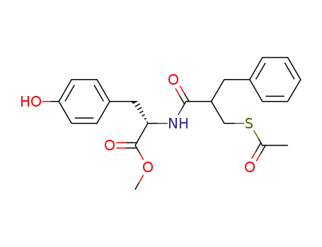 Molecular Structure of 124735-31-5 (L-Tyrosine, N-[2-[(acetylthio)methyl]-1-oxo-3-phenylpropyl]-, methyl ester)