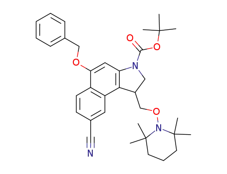 5-Benzyloxy-3-(tert-butyloxycarbonyl)-8-cyano-1-[(2',2',6',6'-tetramethylpiperidino)oxy]methyl-1,2-dihydro-3H-benz[e]indole