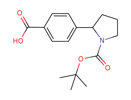 Molecular Structure of 863769-40-8 (2-(4-CARBOXY-PHENYL)-PYRROLIDINE-1-CARBOXYLIC ACID TERT-BUTYL ESTER)