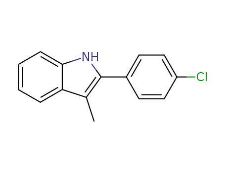 Molecular Structure of 113613-41-5 (1H-Indole, 2-(4-chlorophenyl)-3-methyl-)