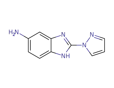 Molecular Structure of 23861-05-4 (1H-Benzimidazol-5-amine,2-(1H-pyrazol-1-yl)-(9CI))