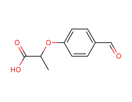 Molecular Structure of 51264-78-9 (2-(4-FORMYL-PHENOXY)-PROPIONIC ACID)