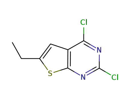 Molecular Structure of 87478-74-8 (2,4-dichloro-6-ethyl-Thieno[2,3-d]pyrimidine)
