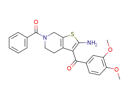 Molecular Structure of 199102-52-8 (2-amino-6-benzoyl-3-(3,4-dimethoxybenzoyl)-4,5,6,7-tetrahydrothieno[2,3-c]pyridine)