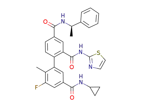 N<sub>3</sub>'-cyclopropyl-5'-fluoro-6'-methyl-N<sub>4</sub>-[(1R)-1-phenylethyl]-N<sub>2</sub>-1,3-thiazol-2-yl-2,3',4-biphenyltricarboxamide