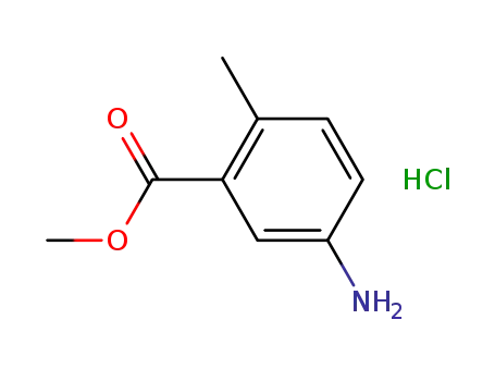 Molecular Structure of 383678-23-7 (BENZOIC ACID, 5-AMINO-2-METHYL-, METHYL ESTER, HYDROCHLORIDE)