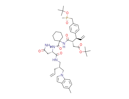 (3S,4S)-4-[4-(tert-Butoxy-methyl-phosphinoylmethyl)-phenyl]-3-(1-{(S)-2-carbamoyl-1-[(R)-2-(5-methyl-indol-1-ylmethyl)-pent-4-enylcarbamoyl]-ethylcarbamoyl}-cyclohexylcarbamoyl)-hex-5-enoic acid tert-butyl ester