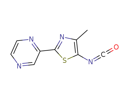 Molecular Structure of 799283-95-7 (Pyrazine, (5-isocyanato-4-methyl-2-thiazolyl)- (9CI))