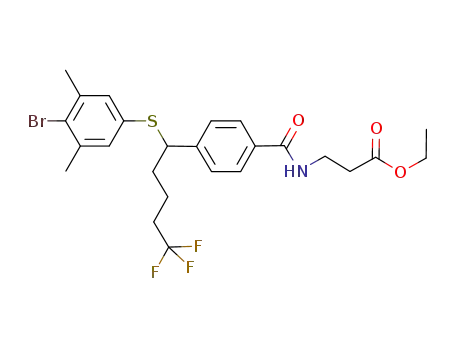 3-{4-[1-(4-bromo-3,5-dimethyl-phenylsulfanyl)-5,5,5-trifluoro-pentyl]-benzoylamino}-propionic acid ethyl ester