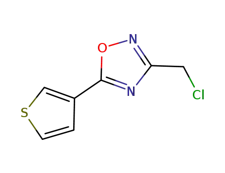 Molecular Structure of 184970-24-9 (3-(CHLOROMETHYL)-5-(3-THIENYL)-1,2,4-OXADIAZOLE)