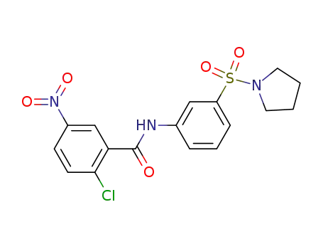 Molecular Structure of 372095-24-4 (Benzamide, 2-chloro-5-nitro-N-[3-(1-pyrrolidinylsulfonyl)phenyl]-)