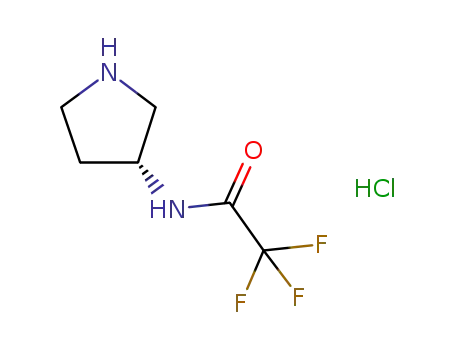 Molecular Structure of 141043-16-5 ((3R)-(+)-3-(TRIFLUOROACETAMIDO)PYRROLIDINE HYDROCHLORIDE)