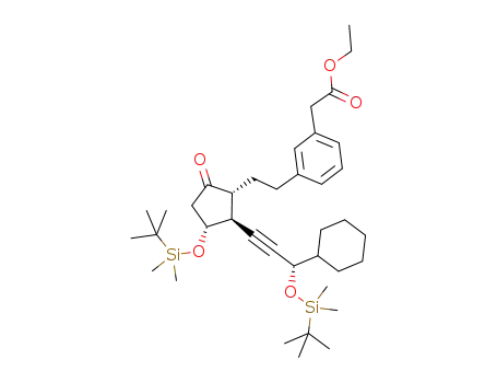 3, 4, 5, 16, 17, 18, 19, 20-octanol-2, 6-inter-m-phenylene-15-cyclohexyl-13, 14-didehydro-PGE<sub>1</sub> ethyl ester 11, 15-bis(tert-butyldimethylsilyl ether)