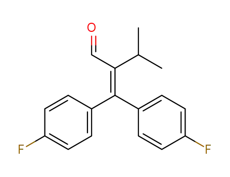 Molecular Structure of 118559-10-7 (Butanal, 2-[bis(4-fluorophenyl)methylene]-3-methyl-)