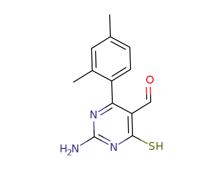 Molecular Structure of 847560-55-8 (5-Pyrimidinecarboxaldehyde,
2-amino-6-(2,4-dimethylphenyl)-1,4-dihydro-4-thioxo-)