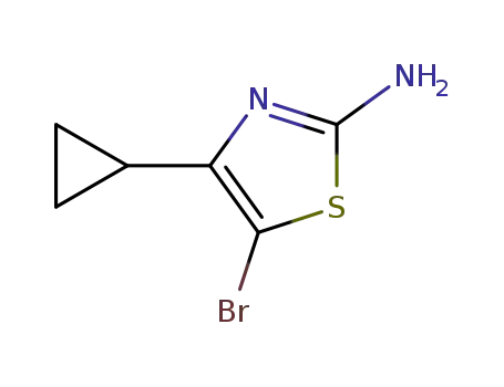 Molecular Structure of 869854-12-6 (2-Amino-5-bromo-4-cyclopropylthiazole)